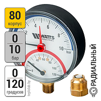 Watts FR 828 (TMRP) 80/10, 1/2" термоманометр радиальный