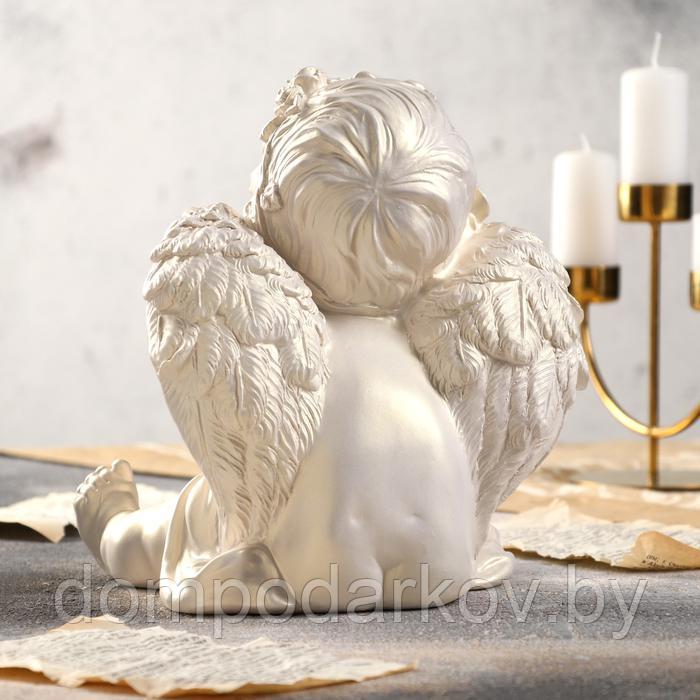 Статуэтка "Ангел сидящий", перламутровая, 26 см - фото 3 - id-p164575244