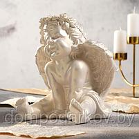 Статуэтка "Ангел сидящий", перламутровая, 26 см, фото 2
