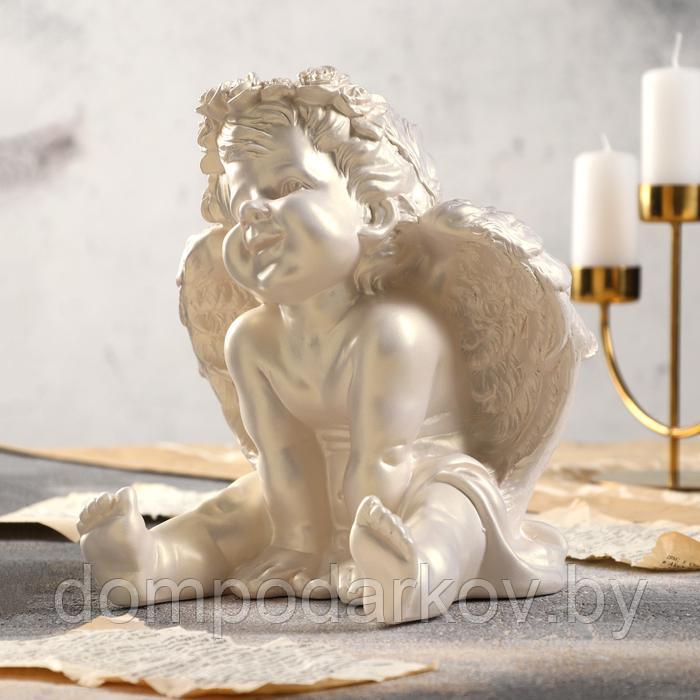 Статуэтка "Ангел сидящий", перламутровая, 26 см - фото 2 - id-p164575244