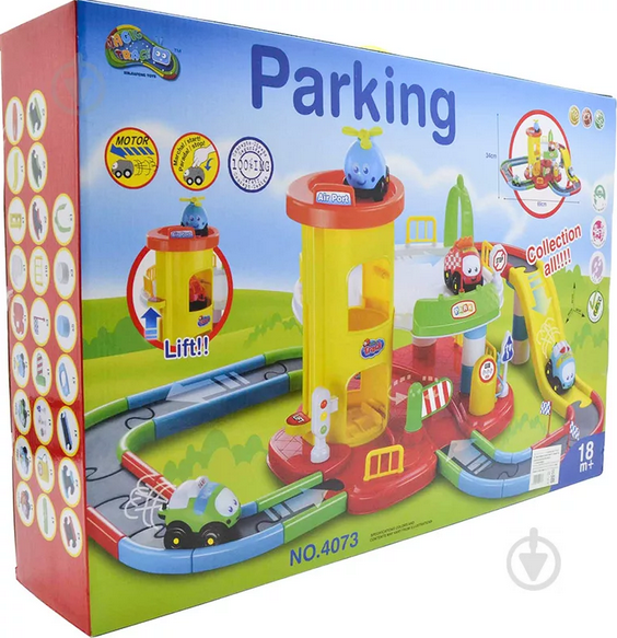 Гараж-парковка для малышей с машинками и лифтом арт. 4073, детский паркинг - фото 2 - id-p164611527