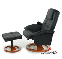 Кресло массажное Calviano 92 с пуфом черное