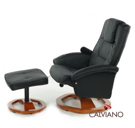Кресло массажное Calviano 92 с пуфом черное - фото 1 - id-p164647552