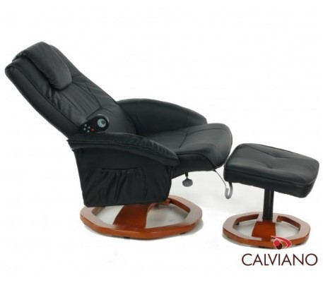 Кресло массажное Calviano 92 с пуфом черное - фото 2 - id-p164647552