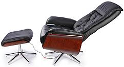 Кресло массажное Calviano 95 с пуфом черное