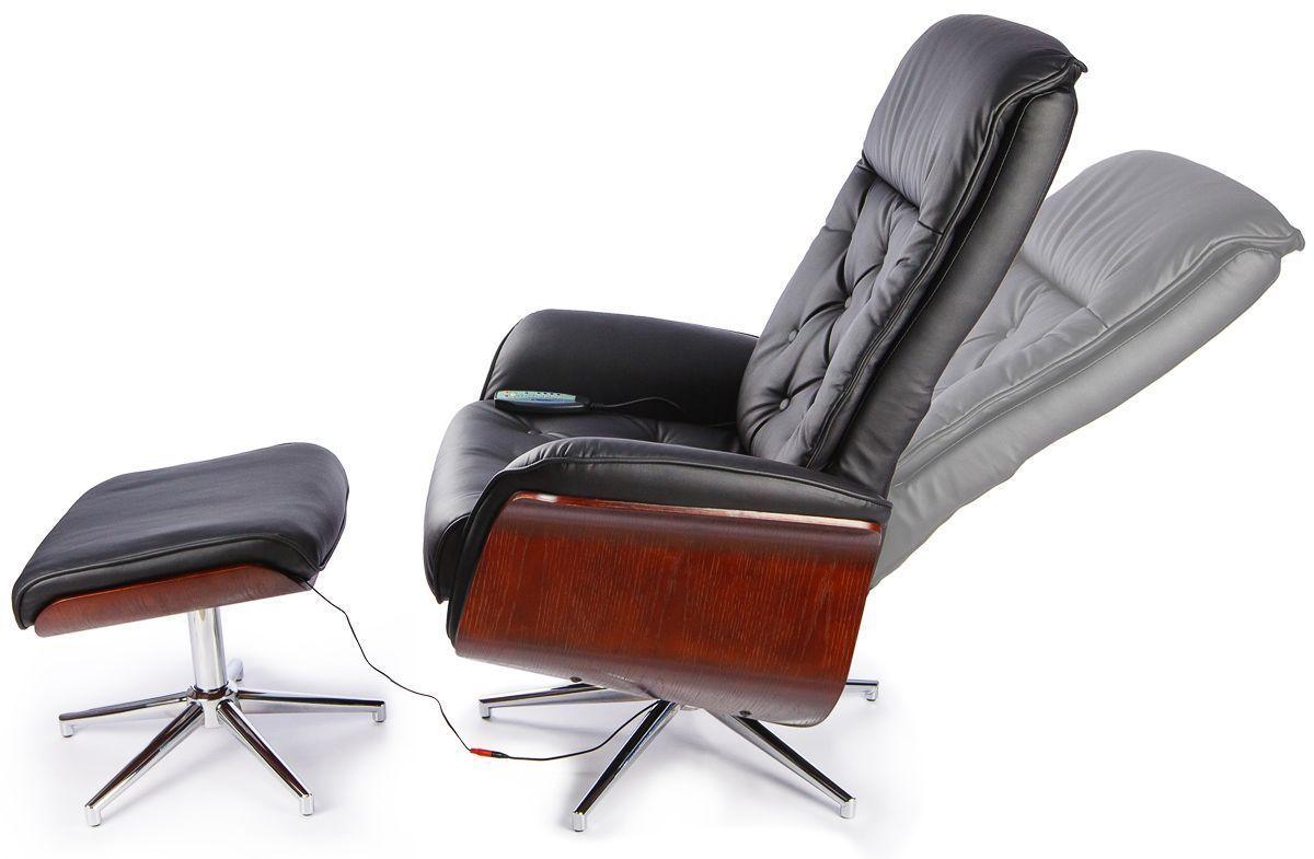 Кресло массажное Calviano 95 с пуфом черное - фото 3 - id-p164647562