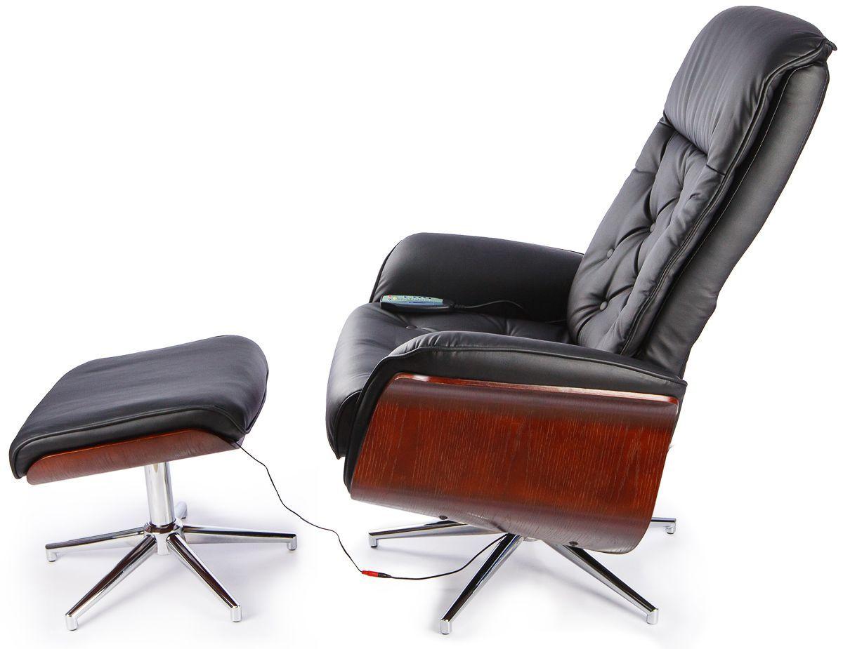 Кресло массажное Calviano 95 с пуфом черное - фото 2 - id-p164647562