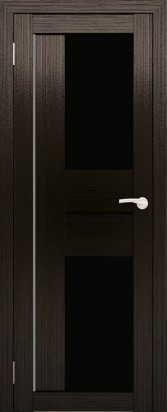 Двери межкомнатные экошпон Амати 22 Черное стекло - фото 1 - id-p135605571