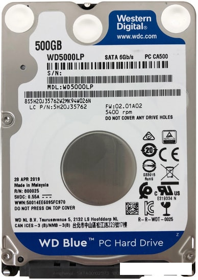Жесткий диск WD Blue 500GB WD5000LPZX - фото 1 - id-p163912223