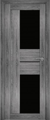 Двери межкомнатные экошпон Амати 22 Черное стекло - фото 4 - id-p135605571