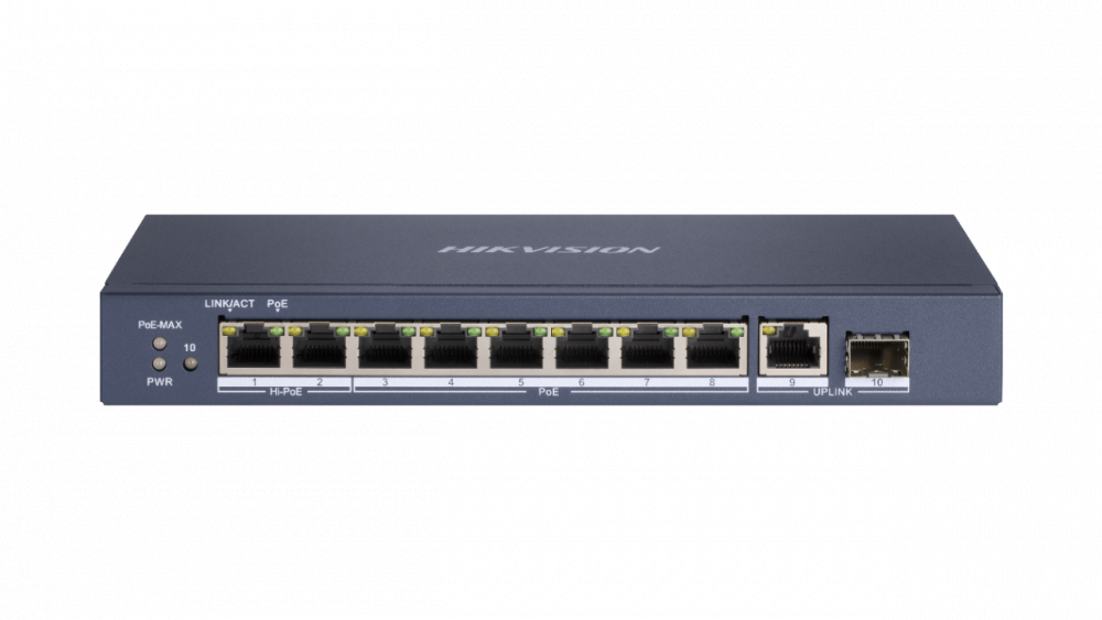 Коммутатор Ethernet с PoE настольный Hikvision DS-3E0510HP-E
