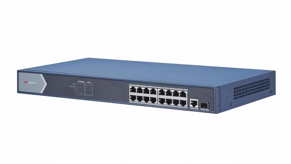 Коммутатор Ethernet с PoE 19" Hikvision DS-3E0518P-E