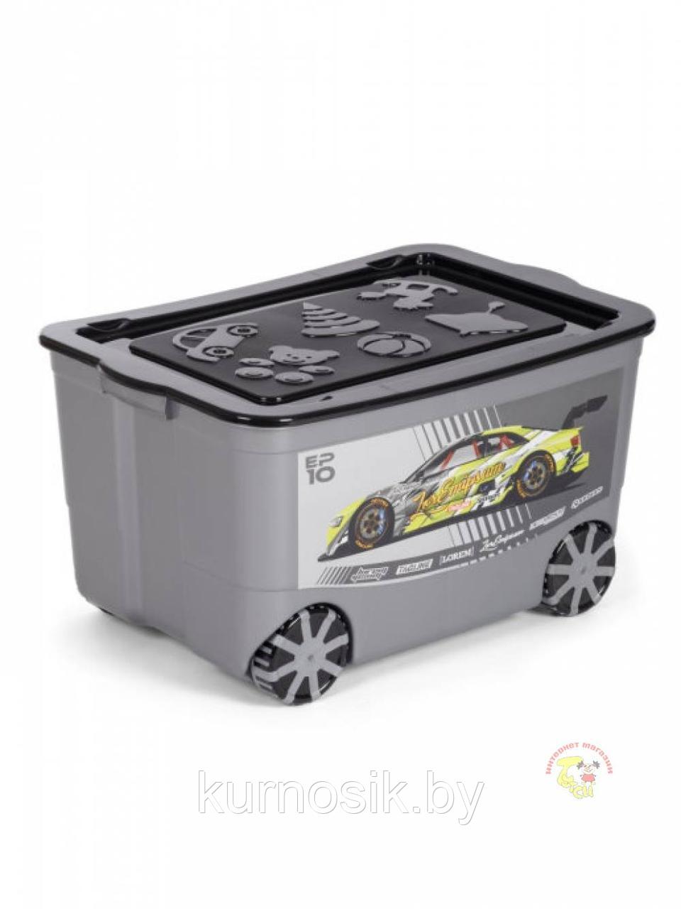 Ящик для игрушек Машинка ElfPlast "KidsBox" на колёсах (арт.449) - фото 1 - id-p164654590