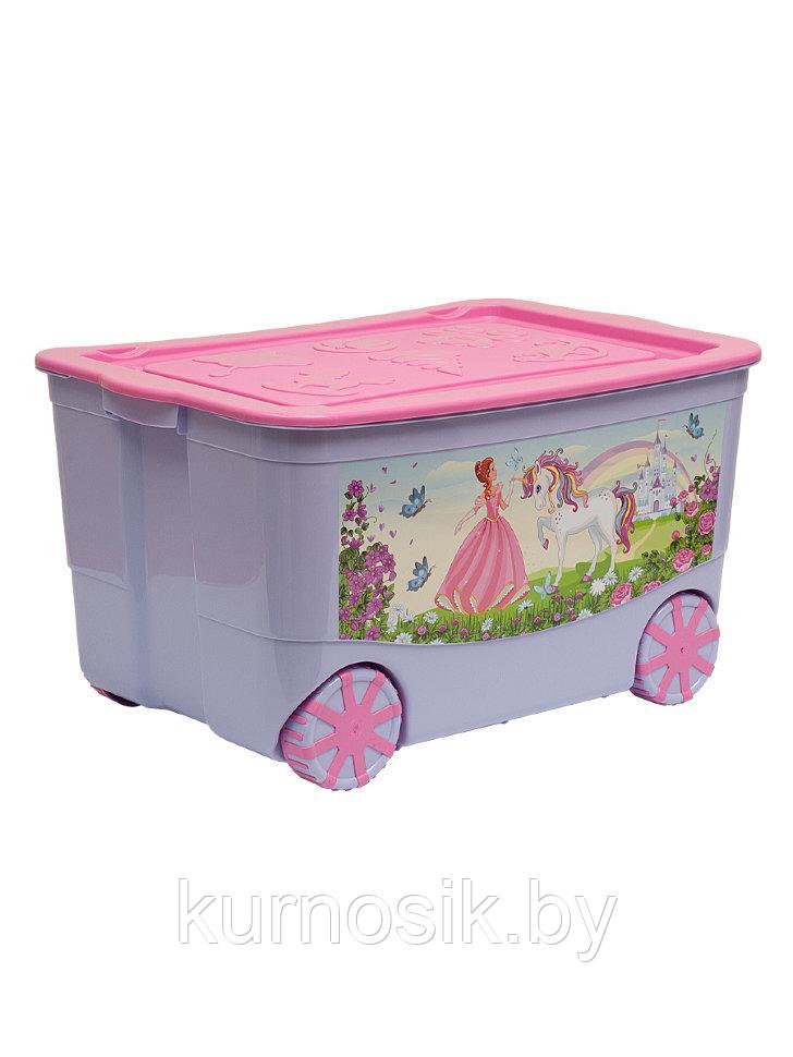 Ящик для игрушек Единорог ElfPlast "KidsBox" на колёсах (арт.449) - фото 1 - id-p164655692