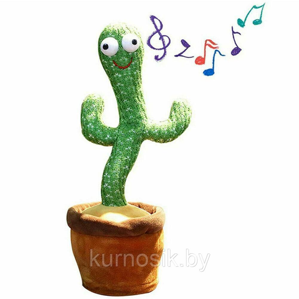 Танцующий кактус повторяшка музыкальная плюшевая говорящая и поющая игрушка - фото 4 - id-p164660242