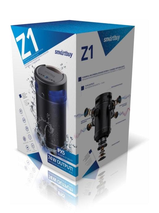 Портативная колонка Smartbuy Z1 74W (Bluetooth, USB, AUX, FM-радио, караоке, аккумулятор 4400 mAh, подсветка) - фото 10 - id-p164656747