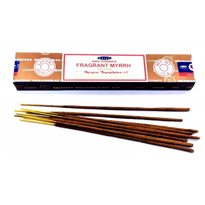 Благовония Ароматная Мирра Сатья, Satya Nag Champa Fragrant Myrrh, 15 г укрепляет ауру - фото 1 - id-p164689408