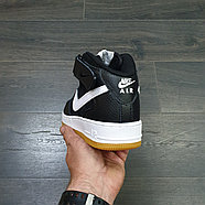 Кроссовки WMNS Nike Air Force 1 Mid Black White Gum, фото 4