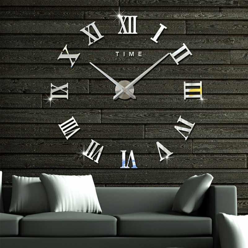 Часы настенные " СДЕЛАЙ САМ" диаметр от 80 см (римские цифры) Серебристый - фото 2 - id-p164694708
