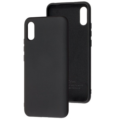 Силиконовый чехол Silicone Case черный для Xiaomi Redmi 9A - фото 1 - id-p164694771