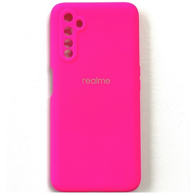 Силиконовый чехол Silicone Case ярко-розовый для Realme 6 Pro - фото 1 - id-p164694801