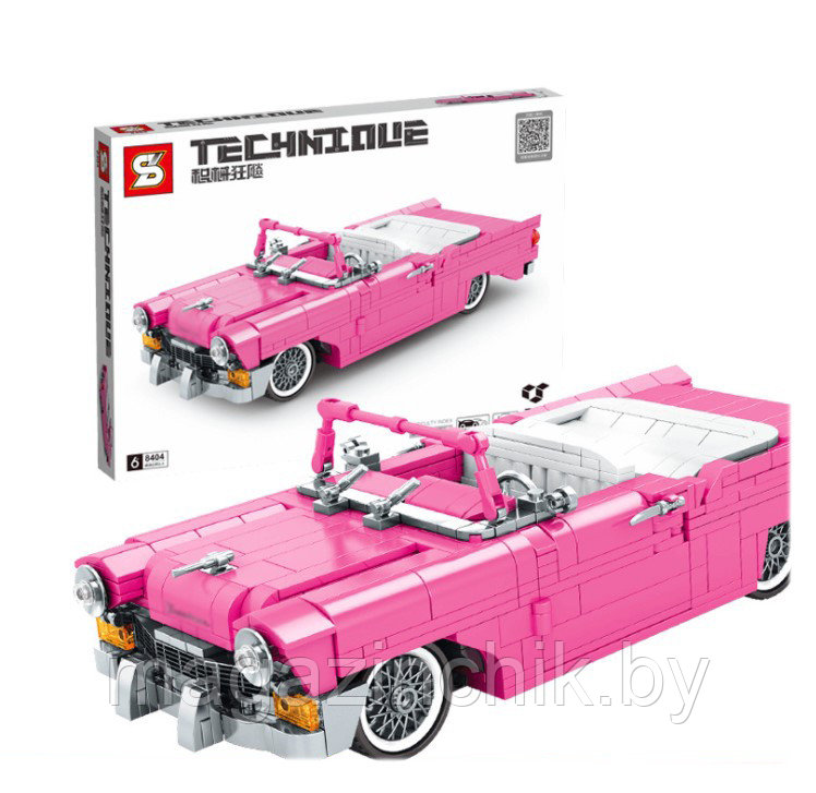 Конструктор Розовый ретро-кабриолет Chevrolet, SY 8404, инерционный, аналог Лего Креатор - фото 1 - id-p164696997