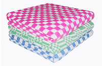 Одеяло детское байковое Ермошка Клетка (зеленый, красный, розовый, серый) 140х100см