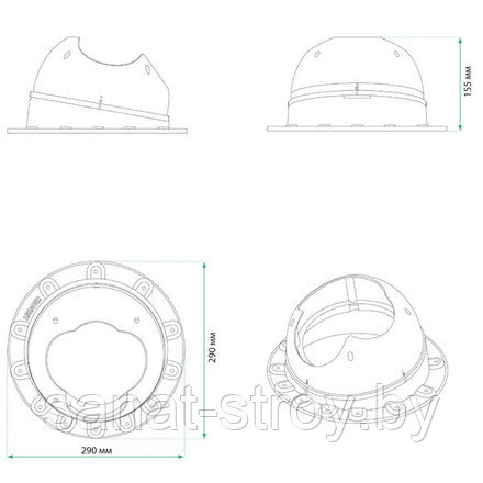 Проходной элемент Krovent Base-VT Seam 110 Коричневый Зеленый - фото 2 - id-p164746979