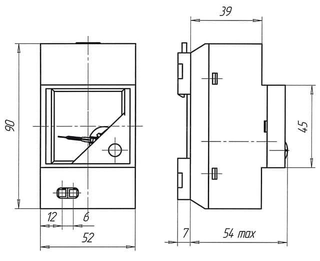 габариты амперметра МД42