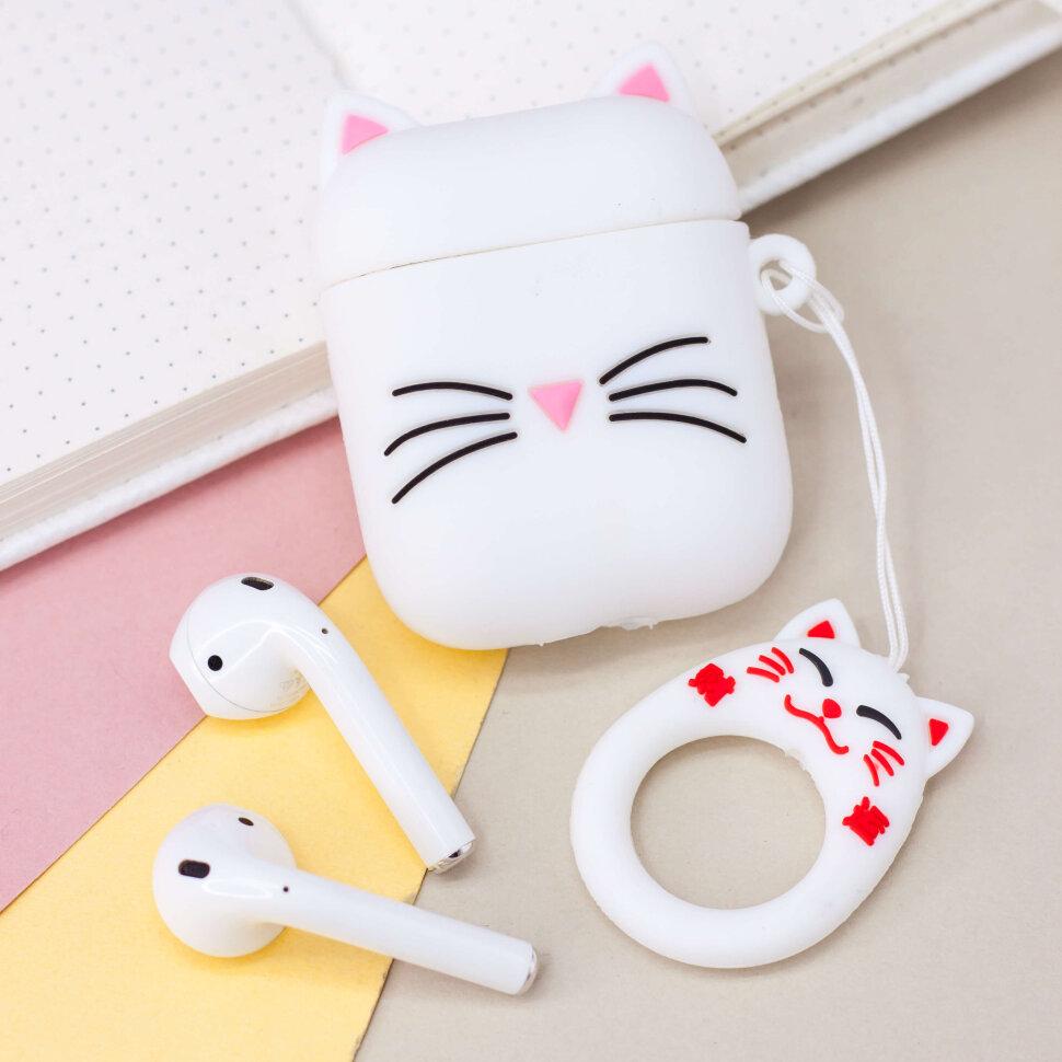 Чехол для Airpods "Cat whiskers", white - фото 2 - id-p164765948