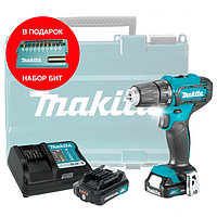 Аккум. дрель-шуруповерт MAKITA DF 333 DAX13(DWAE) в чем. (12.0 В, 2 аккум., 2.0 А/ч Li-Ion, 2 скор., 30 Нм)