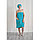 Набор женский для сауны (парео+чалма) с вышивкой, бирюза, фото 2