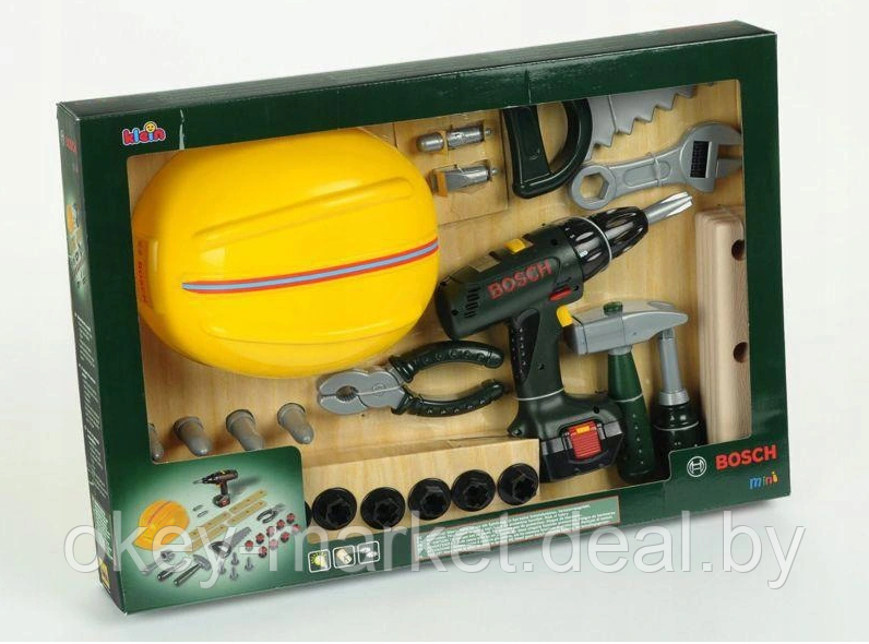 Игровой набор Klein с каской и шуруповертом Bosch 8418