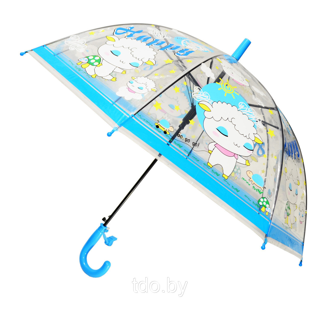 Зонт детский СЧАСТЛИВЫЕ ОВЕЧКИ прозрачный силиконовый - фото 3 - id-p164800879