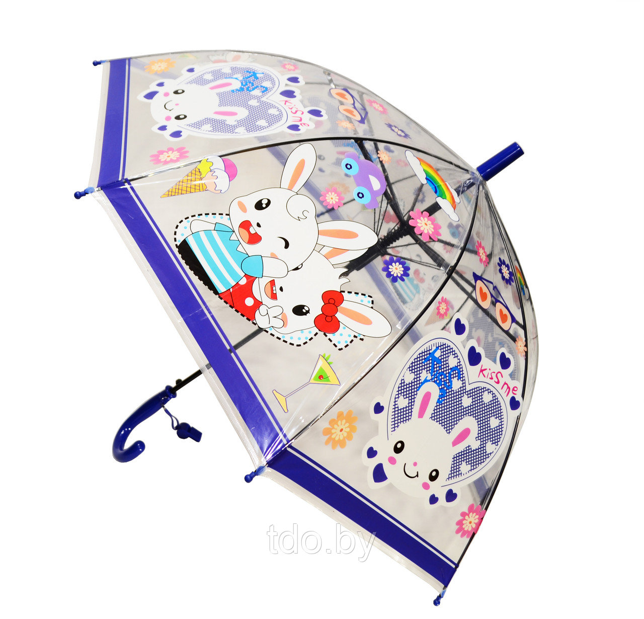 Зонт детский ЗАЙКИ прозрачный силиконовый - фото 2 - id-p164800928