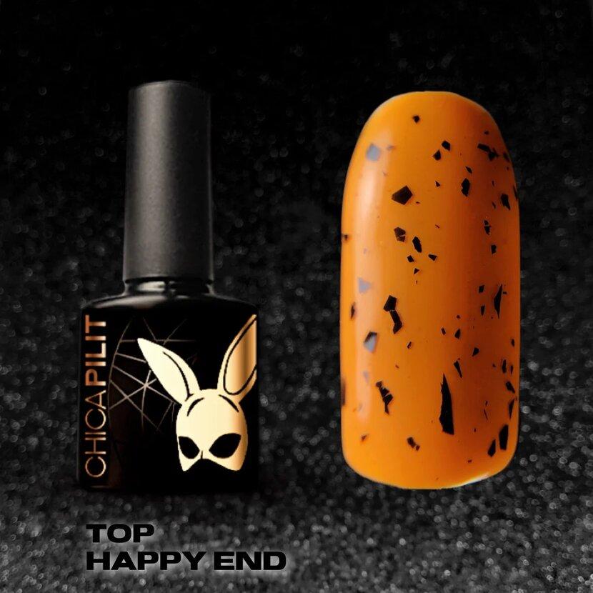 Глянцевый Топ с черными хлопьями Chicapilit HAPPY END, 10 мл.