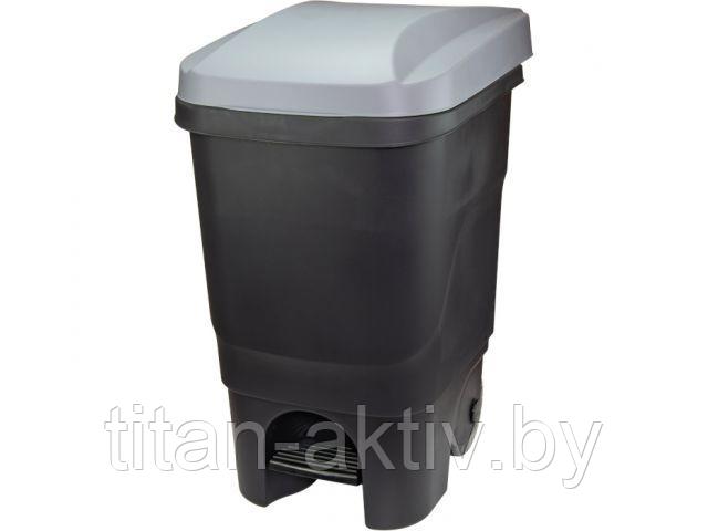 Контейнер для мусора 60л с педалью (серая крышка) (IDEA) - фото 1 - id-p164497840