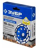 Чашка ЗУБР алмазная сегментная двухрядная, высота 22,2мм, 125мм, фото 2