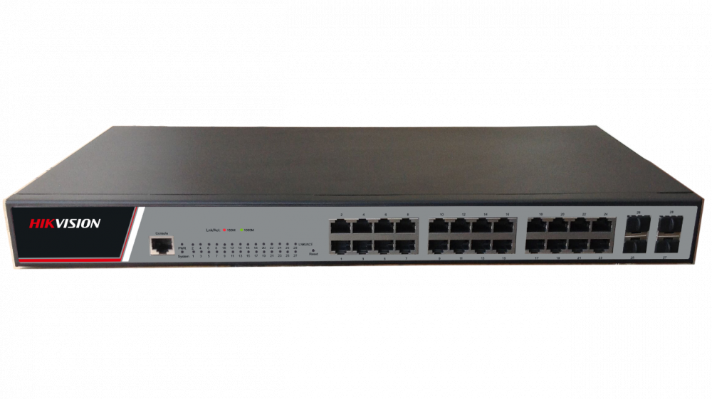 Коммутатор Ethernet 19" управляемый Hikvision DS-3E2528