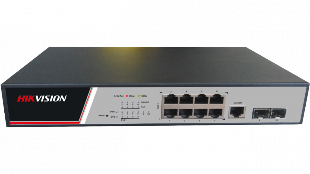 Коммутатор Ethernet с PoE 19" управляемый Hikvision DS-3E2510P