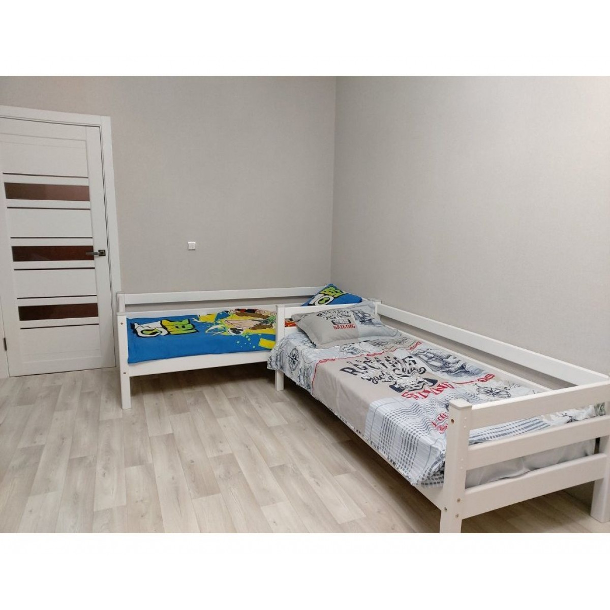 Детская (подростковая) кровать Соня с задней защитой без бортика и ящиков (белая) - фото 3 - id-p164821564