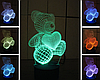 3 D Creative Desk Lamp (Настольная лампа голограмма 3Д, ночник)  "МИШКА С СЕРДЕЧКОМ", фото 3