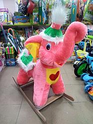 Мягкая игрушка Слон качалка цвет розовый производство РБ арт 4480