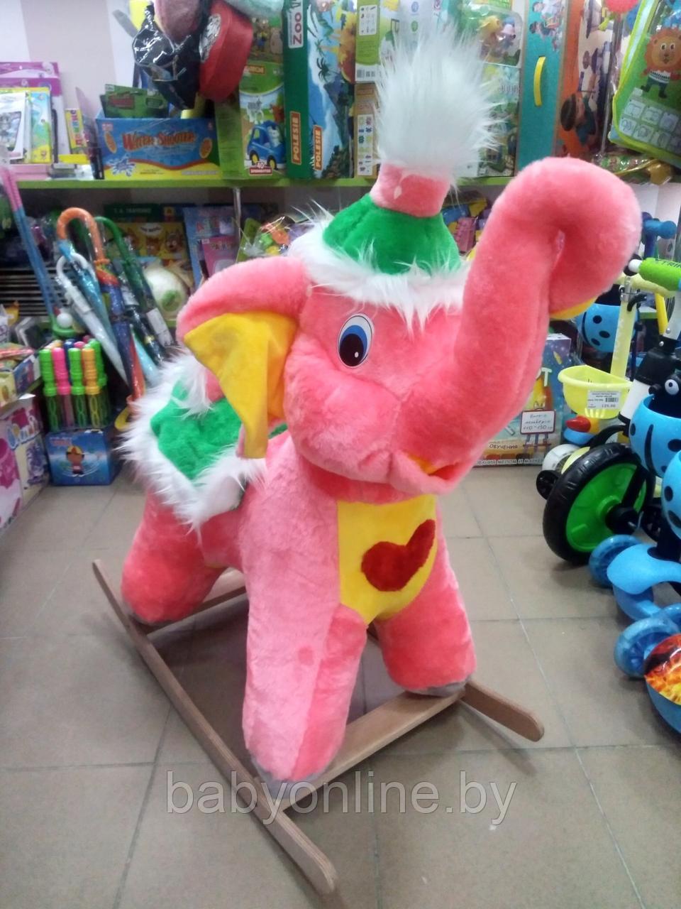 Мягкая игрушка Слон качалка цвет розовый производство РБ арт 4480 - фото 1 - id-p164822678