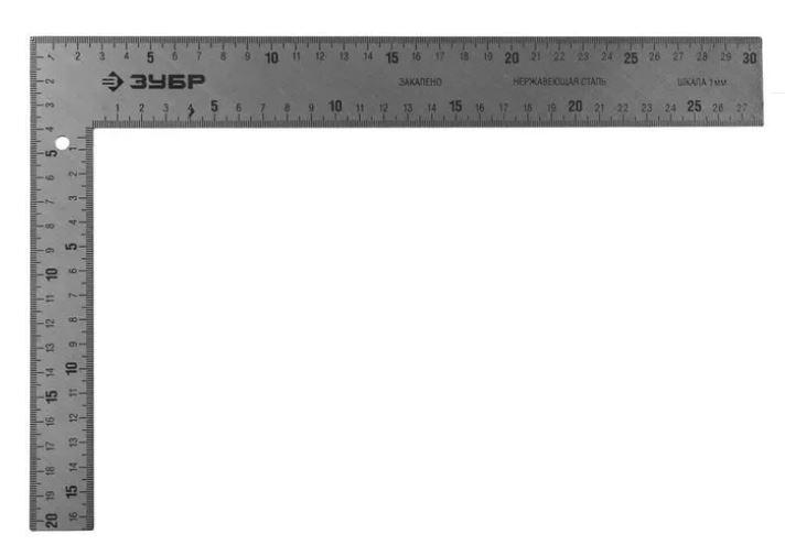 Угольник ЗУБР "ЭКСПЕРТ" плотницкий цельнометаллический, гравированная шкала (шаг 1мм), 300х200мм - фото 1 - id-p154888381