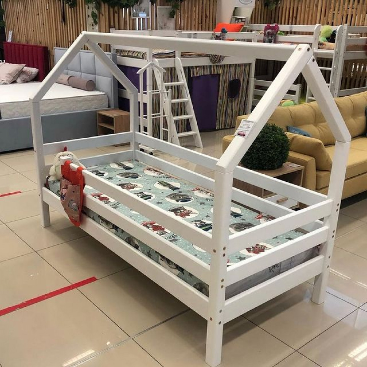 Детская кровать с надстройкой (кровать-домик) Соня (белая) - фото 4 - id-p164837318