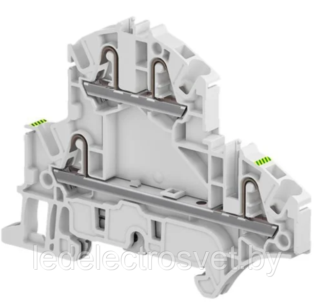 Клемма ZK2.5-D2-PE/5,2 пружинная, для заземления, 4 контакта, 300А/1с, ж./зеленый - фото 1 - id-p164564907