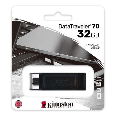 Флеш-накопитель USB-C Kingston DataTraveler 70 32GB (DT70/32GB) - фото 3 - id-p164845115