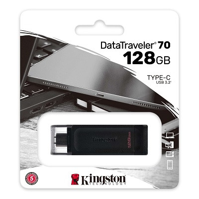 Флеш-накопитель USB-C Kingston DataTraveler 70 128GB (DT70/128GB) - фото 3 - id-p164845117