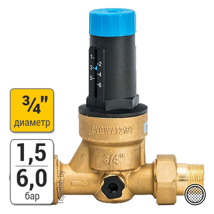 Watts DRV 20 N, 3/4" редуктор давления, фото 2